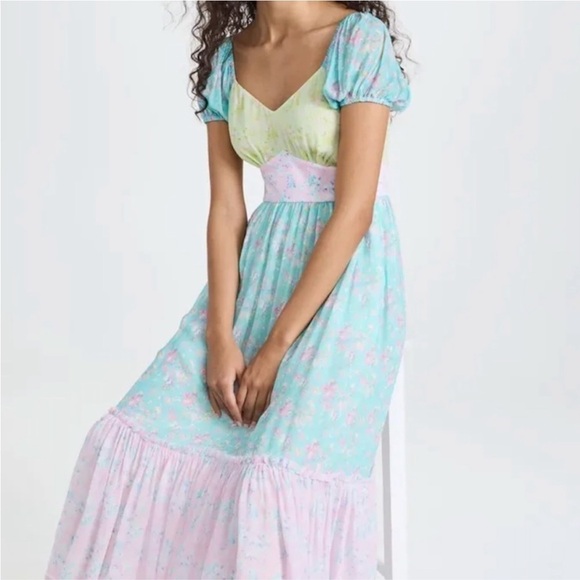 LoveShackFancy Angie Floral Printed Maxi Dress - Picture 2 of 11